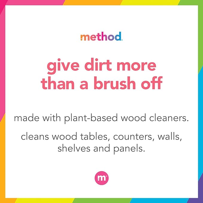 Method Daily Wood Cleaner, Plant-Based Formula that Cleans Shelves, Tables, and Other Wooden Surfaces While Removing Dust & Grime, Almond Scent, 828 ml Spray Bottles, Packaging May Vary (Pack of 2)