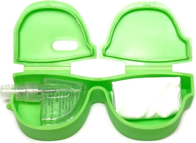 Calabria Kool Klean 12 Pack Eyeglasses Lens Cleaner Kit Pink/Blue/Green/Black 15ml Cleaning Spray, Microfiber Cleaning Cloth