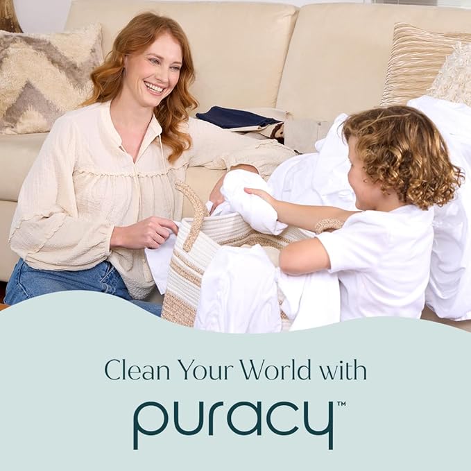Puracy Laundry Detergent Refill - Enzyme-Powered Liquid Laundry Detergent Concentrate, Natural Laundry Detergent Seen on TikTok, Non-Toxic (Fresh Linen, 48 fl oz, 192 Loads) (Pack of 2)