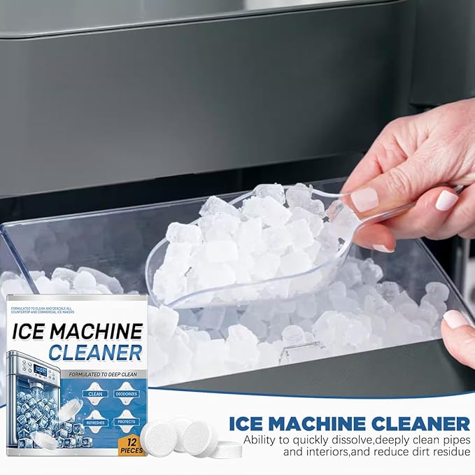 Ice Machine Cleaner Maker Descaler - 24 Ice Maker Cleaner Tablets, Compatible with Opal, Kitchenaid, Helps Remove Hard Wate