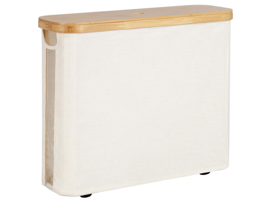 StorageWorks Toilet Paper Storage Basket with Bamboo Lid & Window - Image 1