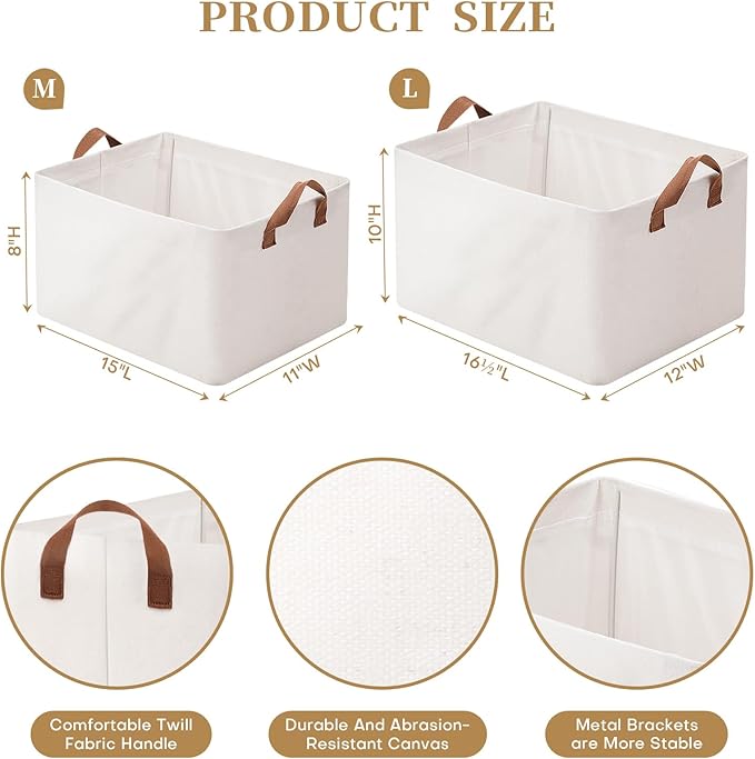 Rectangle Basket, Closet Bins, Fabric Bins for Organization, Large Baskets for Shelves, Closet Organizers, Shelf Baskets With Wire Frame