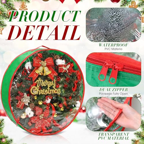 Aliceset 4 Pack Wreath Storage Bags, 36 x 36 x 7.8 Inch - Image 5