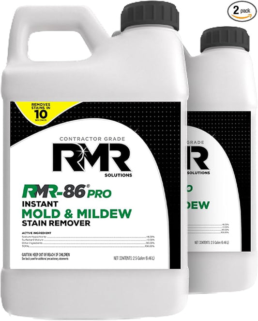 RMR-86 Pro Instant Mold & Mildew Stain Remover - Contractor Grade 2.5 Gallon 2-Pack