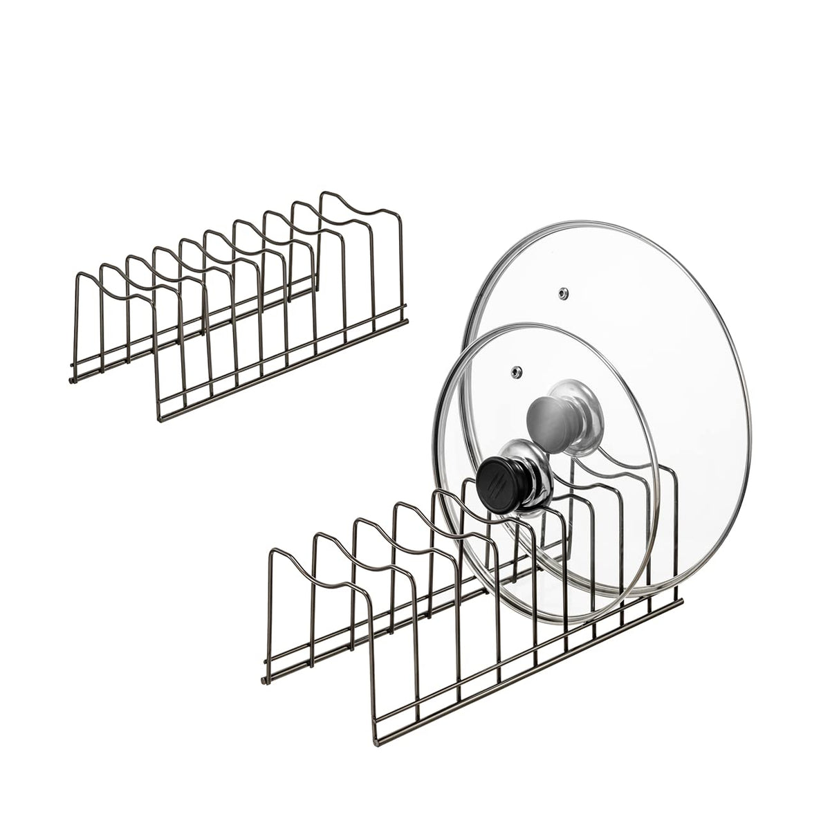 Pot Lid Organizer, Stainless Steel Pot Lid Storage Rack Holder - Image 1