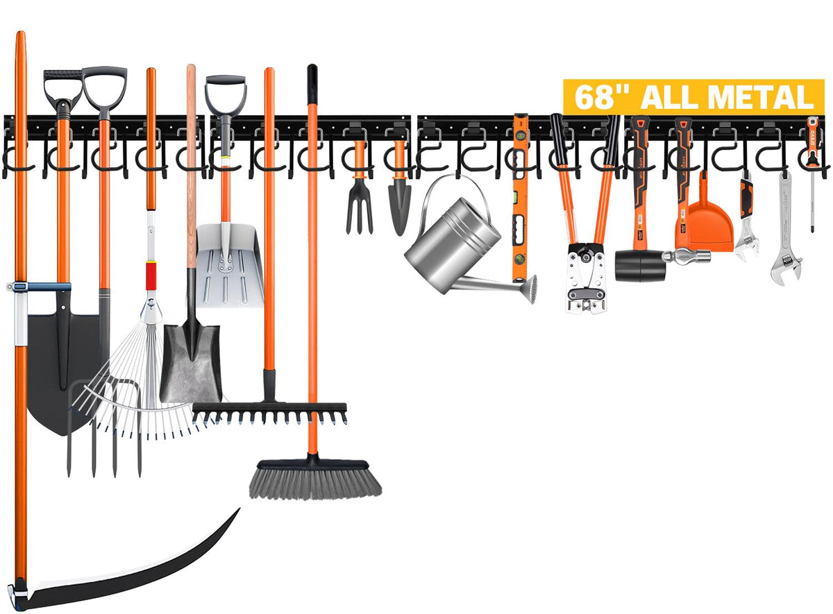 68'' All Metal Adjustable Garden Tool Organizer: Garage - Image 1