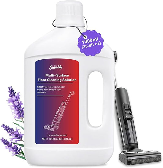 Snowlily 1000ML Floor Cleaning Solution, Residue & Streak Free, Low Foam Floor Cleaner for Mopping, for Robot Vacuum Mops & Wet Dry Vacuum Cleaners, Lavender Scent