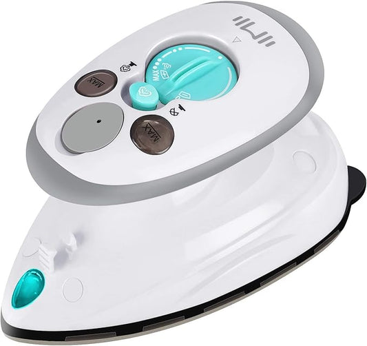 IIMII Mini Travel Steam Iron, Dual Voltage 420W Power, Fast Heat Up, Powerful Steam, Non-Stick Soleplate and Compact Design, Best Travel Quilting Sewing Iron