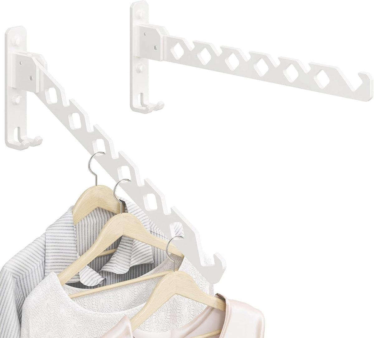 Wall Mounted Clothes Drying Rack, Wall Clothes Hanger Hook - Image 1