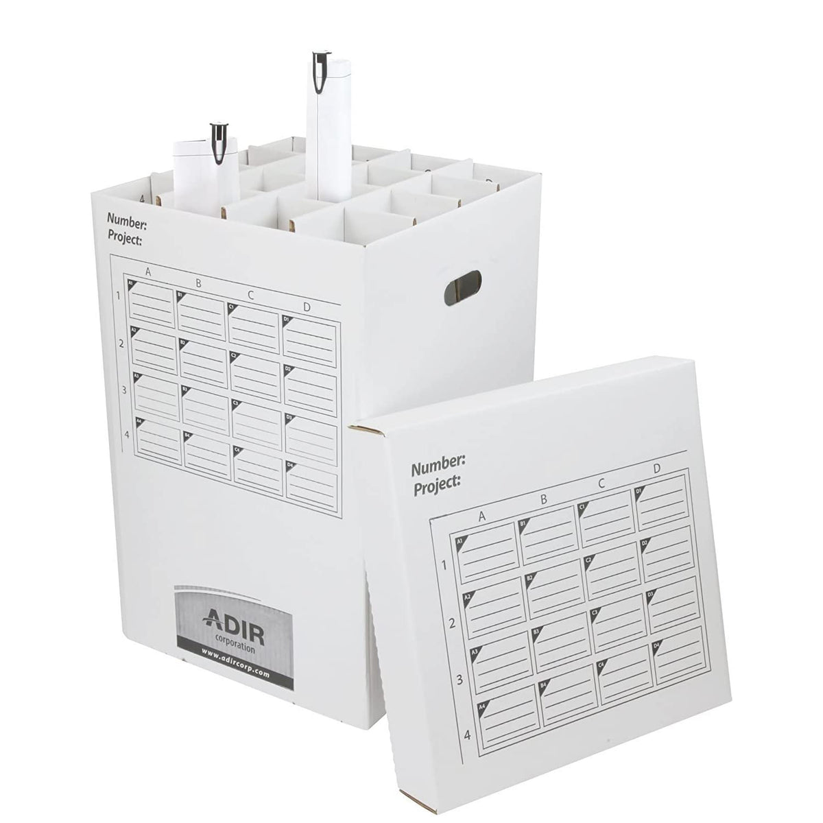 Adir Cardboard Roll File Storage Organizer - Vertical File - Image 1