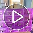 Card Catalog Desk Drawer Organizer - Wooden Storage Box with 16 - Image 8