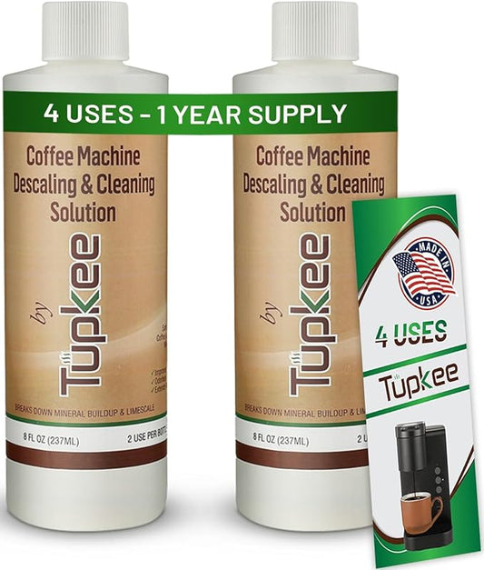 Descaler (2 Pack, 2 Uses Per Bottle) - Made in the USA - Universal Descaling Solution for Keurig, Nespresso, Delonghi and All Single Use Coffee and Espresso Machines