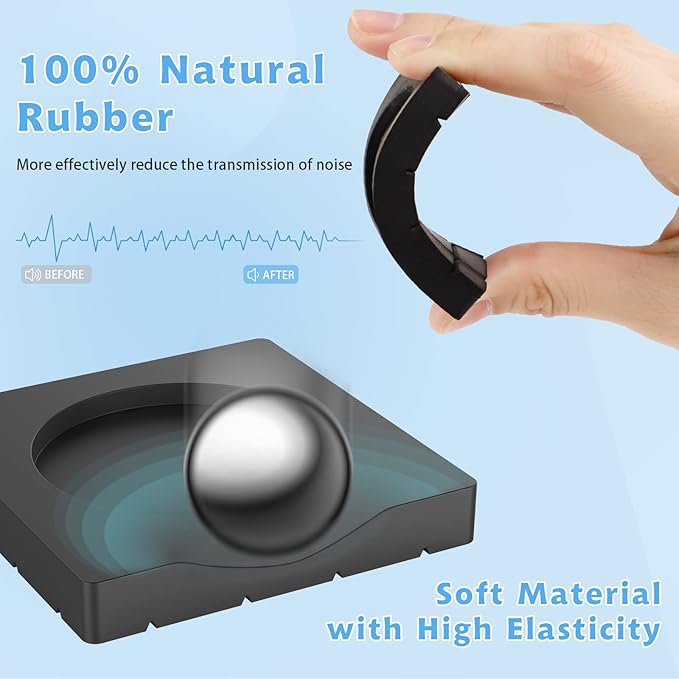 SEISSO Anti Vibration Pads for Washing Machine, Anti Vibration Pads Prevent Washer & Dryer Moving Shaking Walking, Noise Dampening Anti Vibration Washing Machine Support, Shock Absorbing Mat-Square
