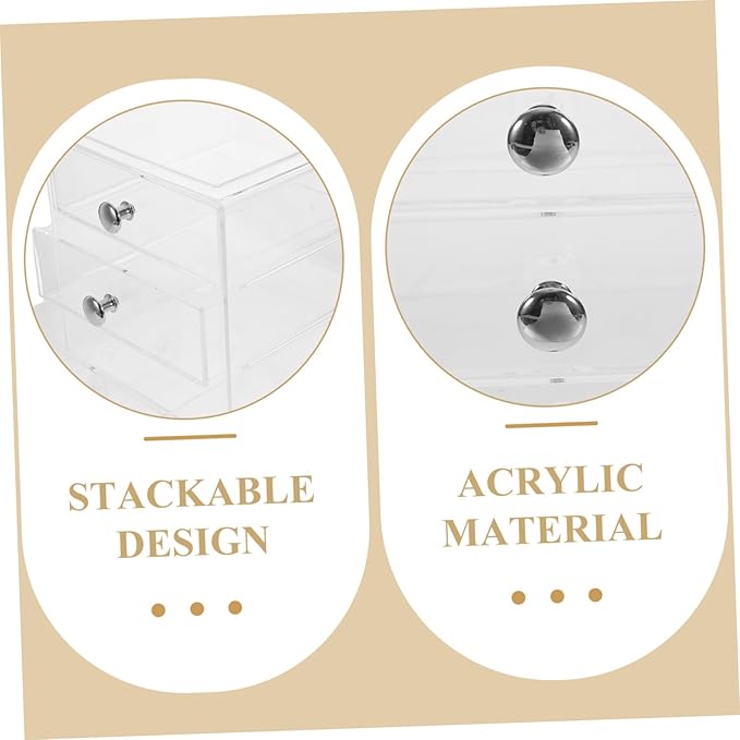 Multi-use 3-Tier Drawer Storage Box Acrylic Desktop Organizer Lids for Makeup Jewelry Office Sundry Stylish and Practical