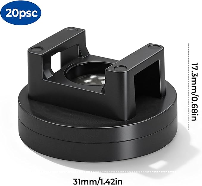 20Pcs Magnetic Zip Tie Mounts, Multipurpose Cable Zip Tie Mounts Magnetism Wire Clamps Holders Organizer Management Clips Electrical Supplies for Home Marine Electrical Office Wiring, Black (31mm)