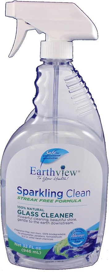 Glass Cleaner, Fragrance Free, 2 pk/ 32 oz- Designed for Environmental Sensitivities (MCS, EI, MI)
