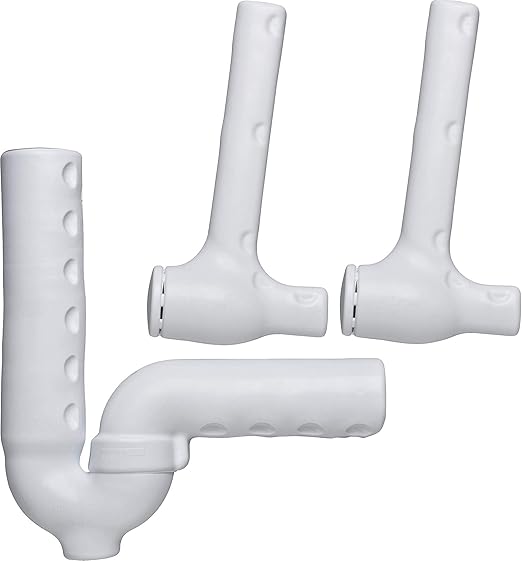 Truebro 82193 Lav Guard 2 100 Series Undersink Molded Vinyl Tubular P-Trap Piping Cover and 2 Angle Valve and Supply Covers (102 E-Z), China White