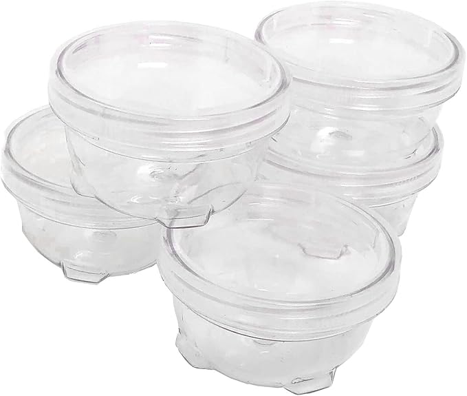 Storage Containers Clear Stackable Interlocking Detachable with Lid 5 for Beads Food Jewelry Coins Medicine Screws Nuts - 3 1/2" Round
