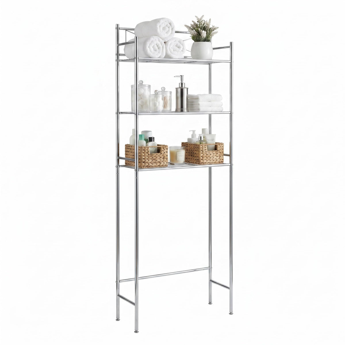 Honey-Can-Do Over-the-Toilet Bathroom Storage Shelf, Steel - Image 1