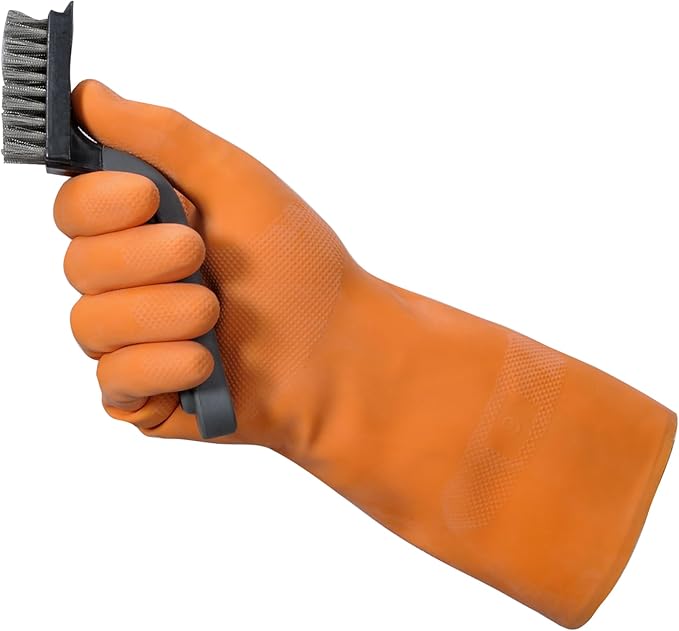 Mr. Clean Ultra Grip, Heat Resisting, Soft Cotton Flock Lining, Extreme Non-Slip Diamond Grip Gloves, Small