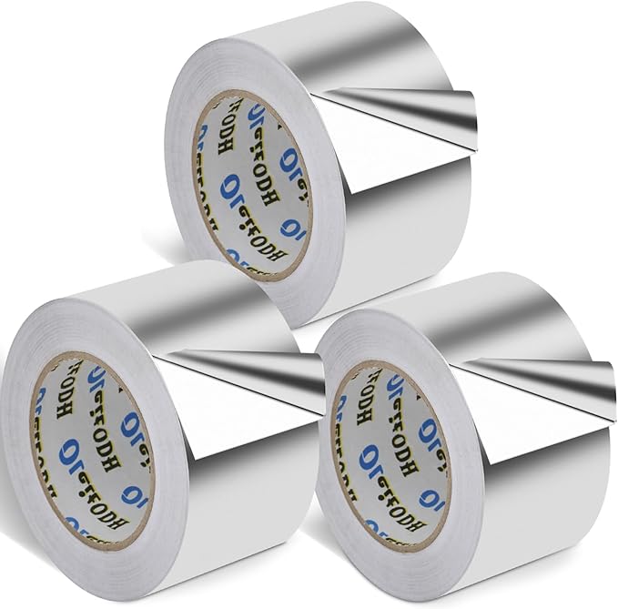3 Pack Aluminum Foil Tape Bulk - 3 Inch x 55 Yards - Heavy Duty Metal Duct Tape, Aluminum HVAC Tape for Sealing & Patching, Air Ducts, Insulation Metal Repair, Professional Grade