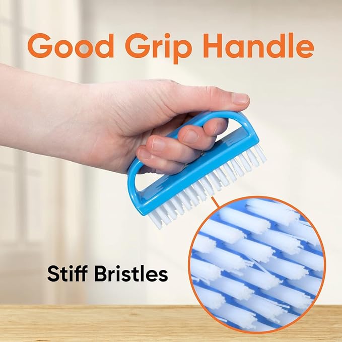 Superio Nail Scrubber Brush - All-Purpose Stiff Cleaning Brush for Fingernails, Toe, Foot & Hands - 24 Pack