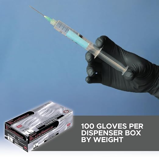 BioSkin Nitrile Exam Grade Disposable Gloves, 6 Mil - X-Large | Powder-Free, Chemical + Puncture Resistant, Textured | for Medical, Industrial, Janitorial, Food Service (Box of 100)