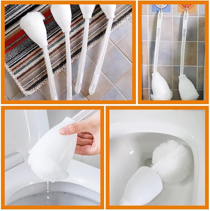 Bathroom Cleaning Brush 15.35 Inch Tub Brush with Ergonomic Handle for Stubborn Stain Removal Toilet Bowl Set of 4