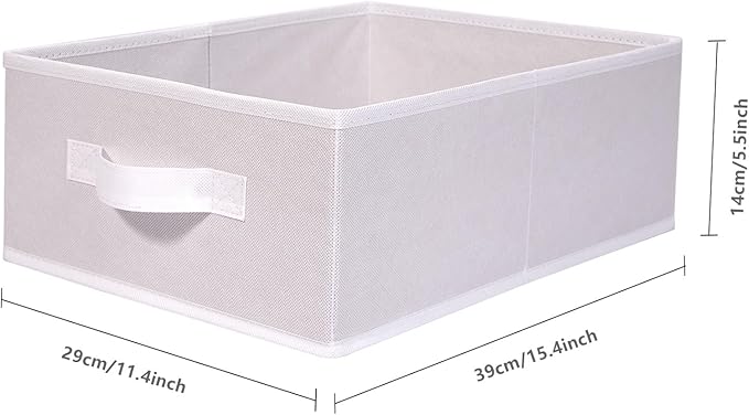 BOMKEE Clothings Collapsible Storage Bins, Foldable Organizers and Storage Baskets Cube Storage Bin for Bedroom Living Room (4 Pack) (White, 15.4x11.4x5.5inch)