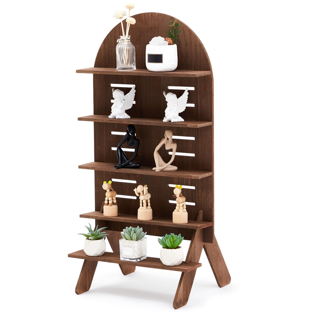 Blulu 5-Tier Wooden Display Shelf for Vendors 31.5 x 16 Inch Tall - Image 1