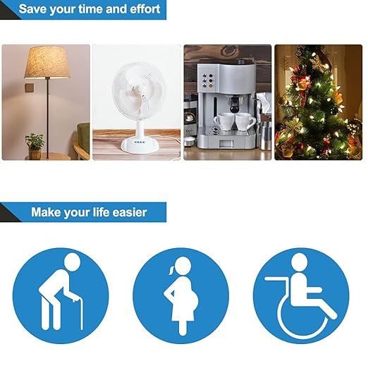 DEWENWILS Remote Control Outlet, Wireless Light Switch with 2 Side Outlets, 100 FT Range Remote Outlet Switch for Lamps, Fans, Household Appliance, No Wiring, 15A/1875W, Compact Design, Programmable