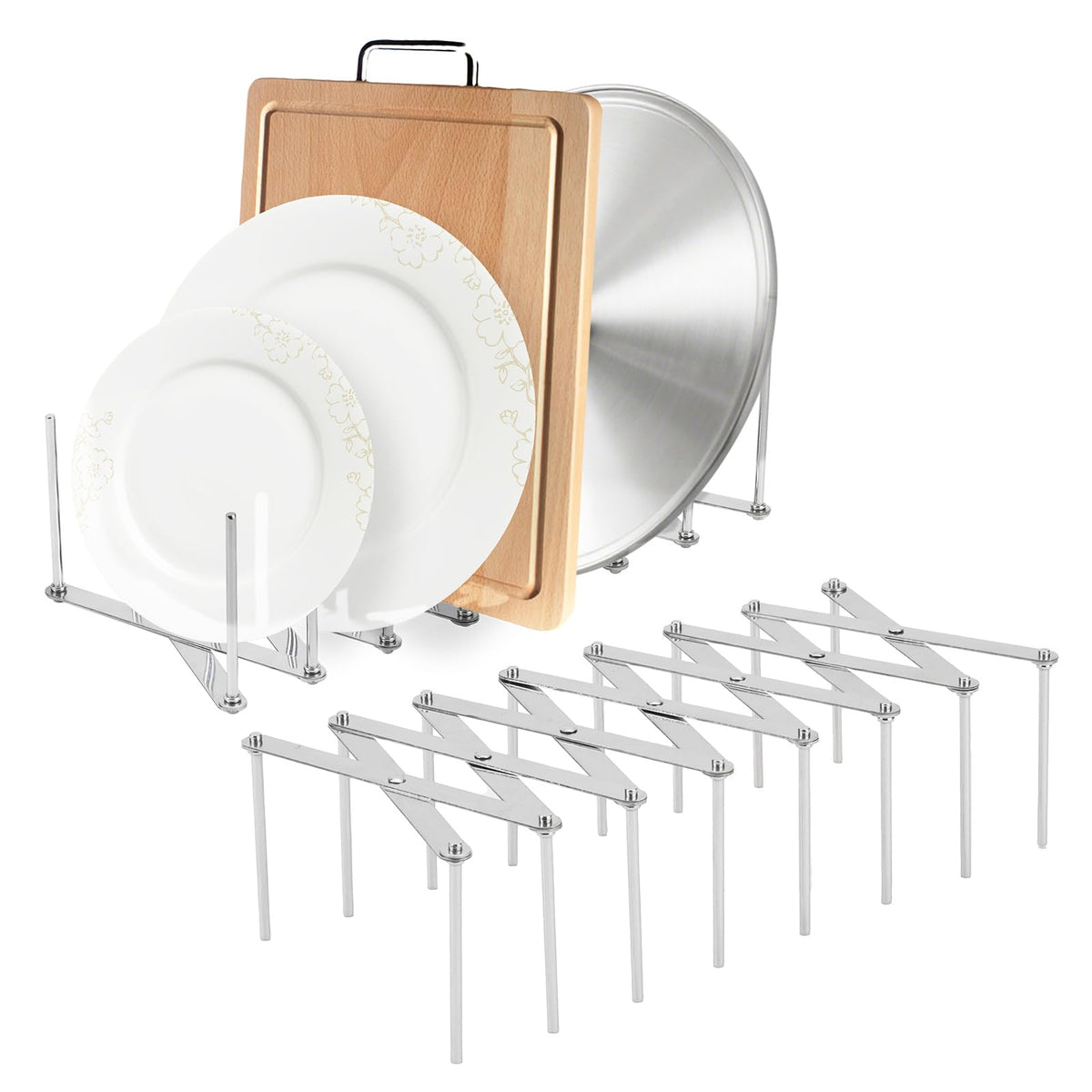 JINGIHE Pots and Pans Organizer, Adjustable Kitchen Cabinet - Image 1