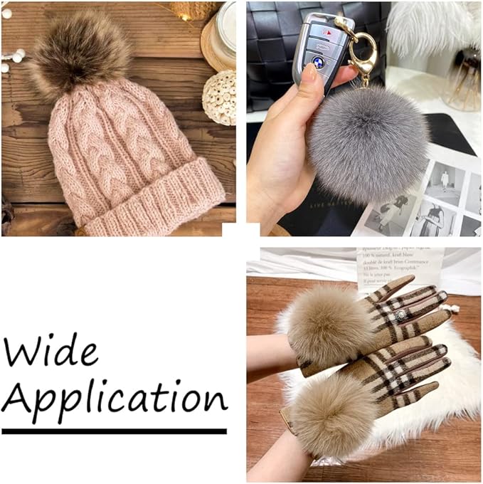 Beadthoven 24pcs 4 Inch Faux Fur Pompom Ball with Elastic Loop DIY Soft Fluffy Pom Pom for Hats Shoes Scarves Removable DIY Knitting Hat Accessories Crocheted Hats Bags Key Chains Mixed Color