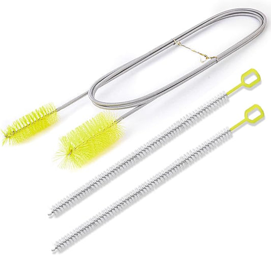 Flexible Drain Brush, 66 Inch Double Ended Aquarium Filter Hose Long Pipe Cleaners Brush for Fish Tank, Sink, Drain, and 2 Pieces 12 Inch Straw Cleaning Brush