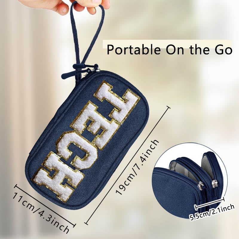 COSHAYSOO Small Electronics Organizer Bag with Chenille Letter - Image 3