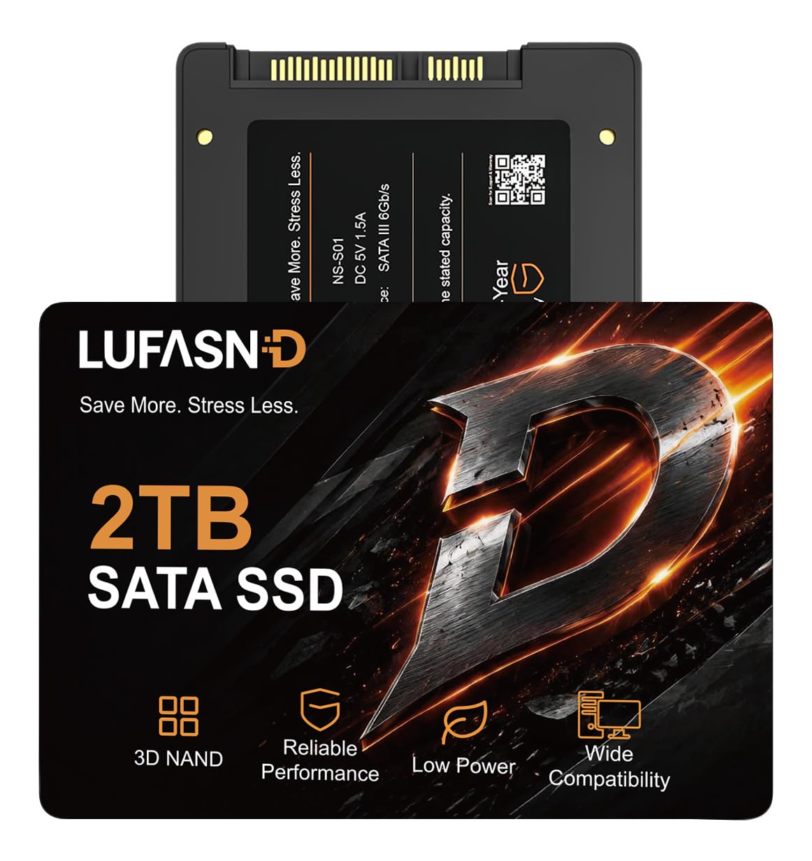 Internal 2TB SATA SSD, 2.5 Inch SSD SATA III 6Gb/s - Image 1