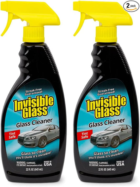Invisible Glass 92164-2PK Premium Glass Cleaner Spray for Car Windshields and Windows, Automotive and Home Window Cleaner, Streak-Free, Ammonia-Free, Tint-Safe – 22 fl oz (Pack of 2)