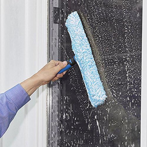 Unger Professional 14" Window Cleaning Tool: 2-in-1 Microfiber Scrubber and Squeegee & Professional Window Cleaner Scrubber Refill Sleeve, 14"