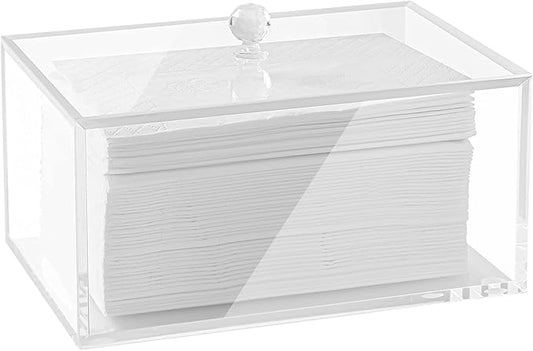 rejomiik Clear Dryer Sheet Holder Thick Acrylic Dryer Sheet Dispenser Container with Lid for Fabric Softener Sheets, Dryer Balls, Laundry pods, Clothes Pins, Laundry Room