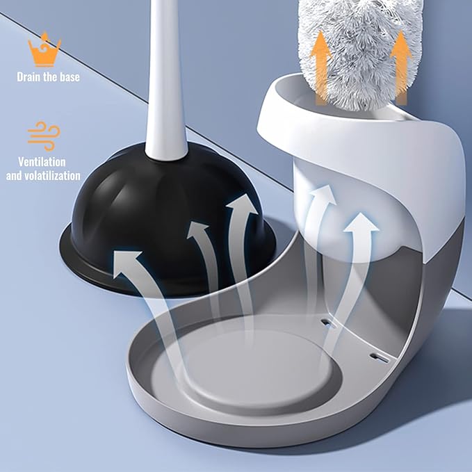 Toilet Plunger and Bowl Brush Combo Toilet & Clogging Tool Bathroom Accessories