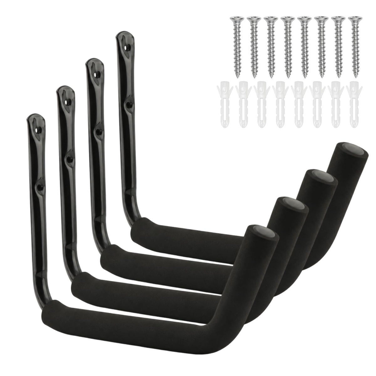 4 Pack Heavy Duty Garage Storage Hooks, 55 LB Capacity - Image 1