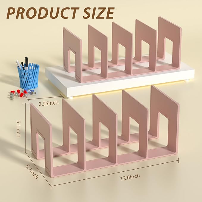 Kids Shoe Rack - 2 Pack Shoe Organizer for Toddlers & Children, Space-Saving Nursery Shoe Storage Shelf, Small Baby Shoes Display Rack for Closet/Entryway, for Desk File Book Organizer(Pink)