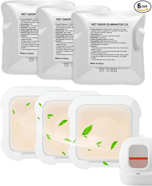 6-Pack N50 Odor Eliminator 2.0 Compatible with PuraMax 2, PuraMax & MAX PRO Automatic Self Cleaning Litter Box, Upgraded Pet Cat Litter Deodorizer for Home Toilet Odor Control