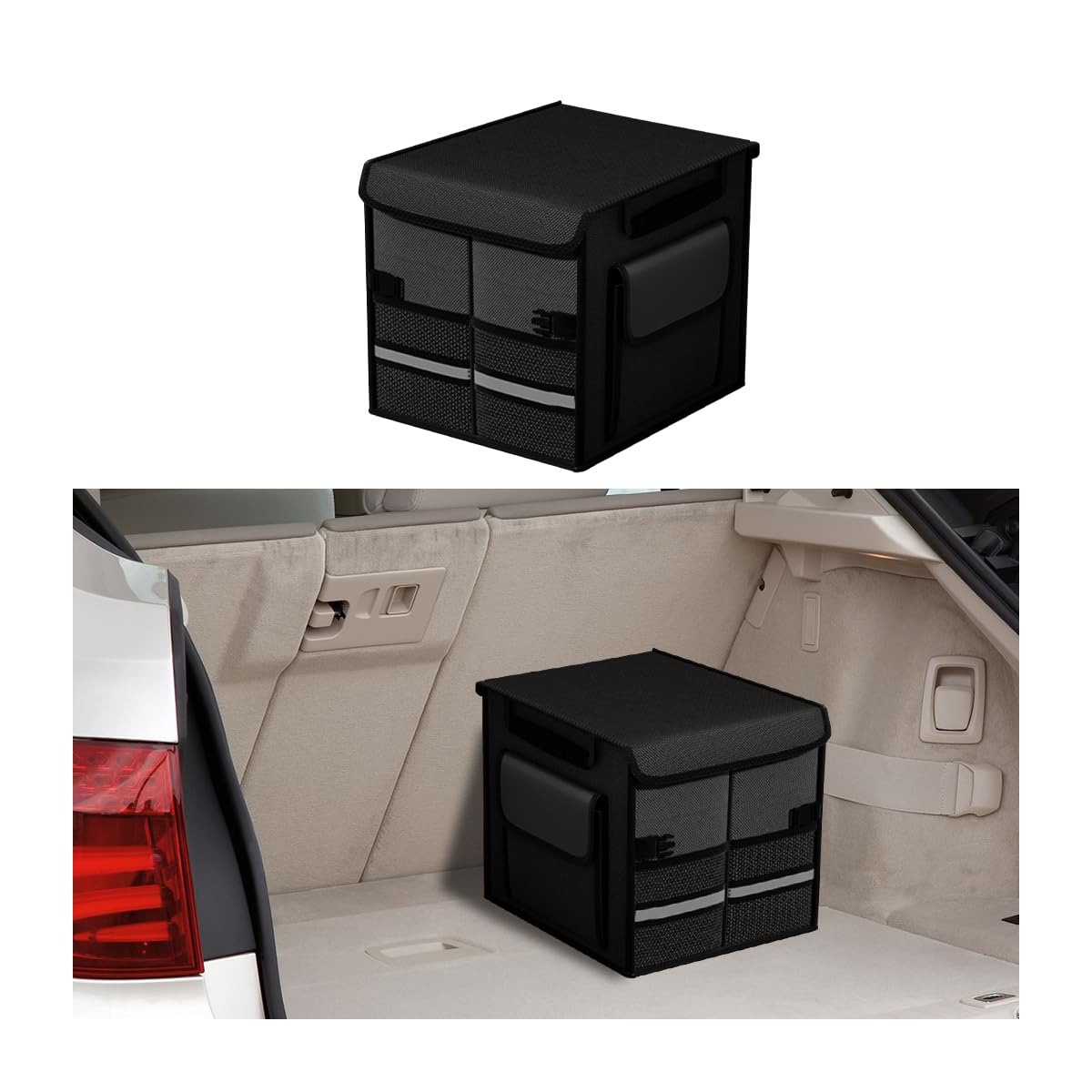 HZEL Car Trunk Organizer with Lid, Foldable Slip Resistant - Image 1