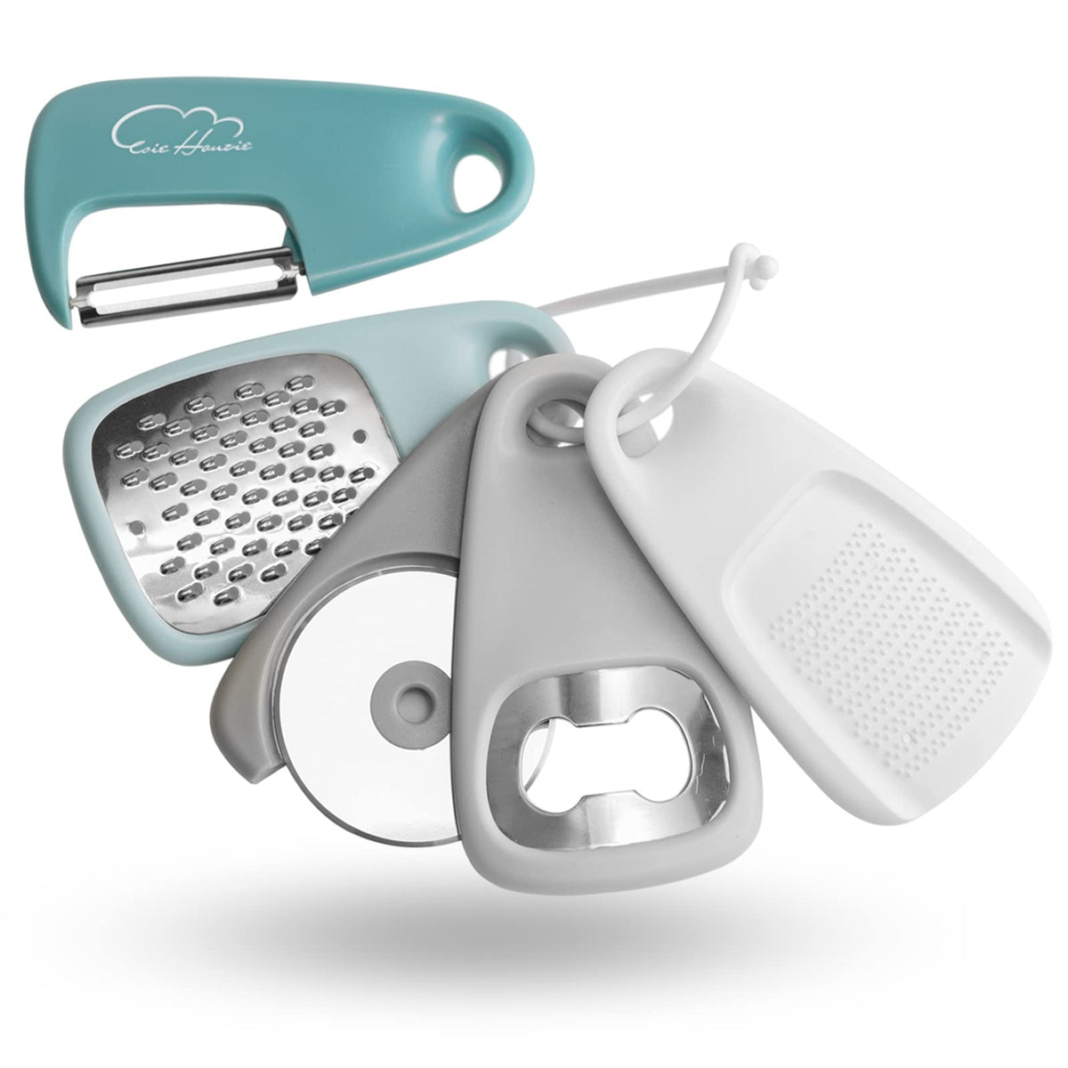 Kitchen Gadgets Set, Stackable for Saving Space, Blue, 5 Pieces - Image 1