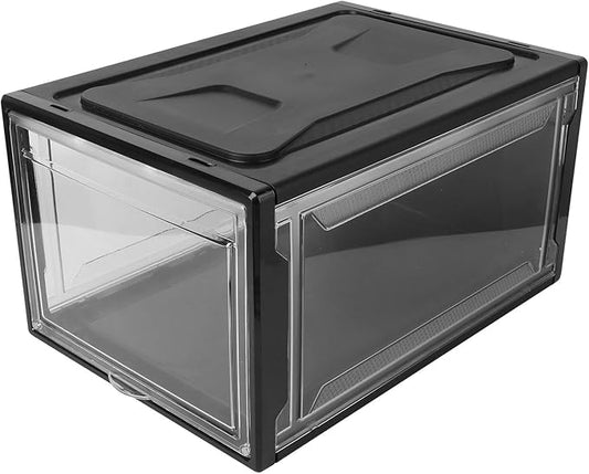 Cabilock Stackable Large Shoe Storage Box with Reinforced Opening Slot Transparent Acrylic Display Case for Household Sneaker Organizer Practical Container for Closet and Home
