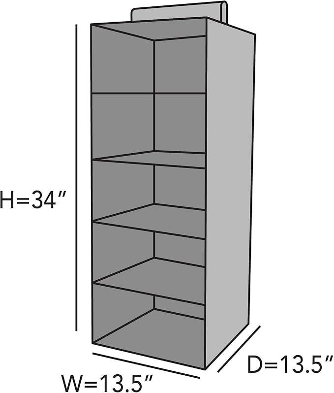 Covermates Keepsakes Hanging Closet Organizer - Heavy Duty Material, Sturdy Interior Shelves - Closet Storage, Red Heather