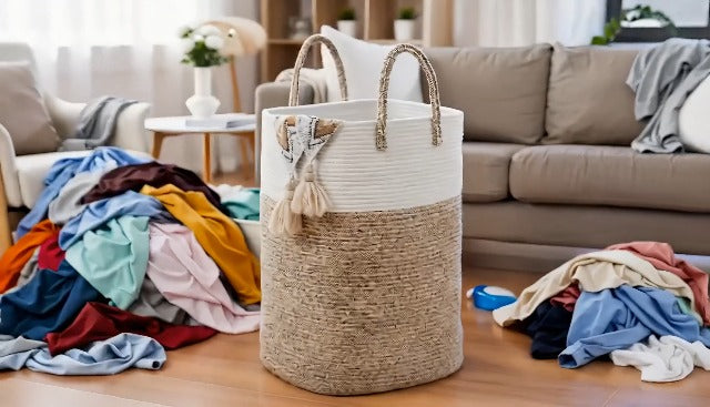Laundry Basket,Woven Cotton Rope Laundry Hamper,Vers | All Products - Image 8
