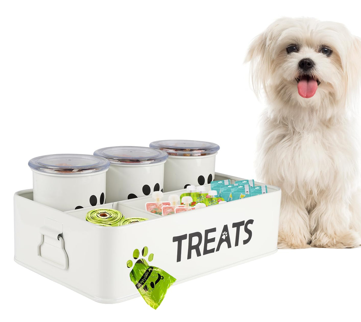 Dog Treat Organizer, 3 Pack 28 Oz Metal Dog Treat | Home Organization - Image 1