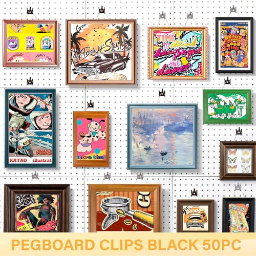 50 PC Prong Metal Pegboard Hooks Black - Image 5